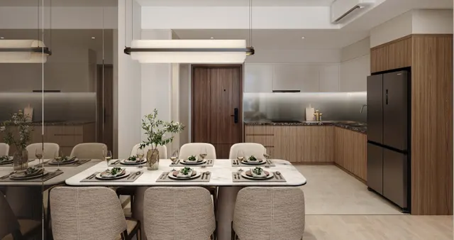 Bếp và phòng ăn căn 3 phòng ngủ
